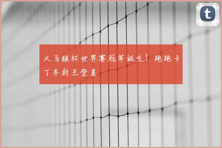 大马猴杯世界赛冠军诞生！跑跑卡丁车新王登基